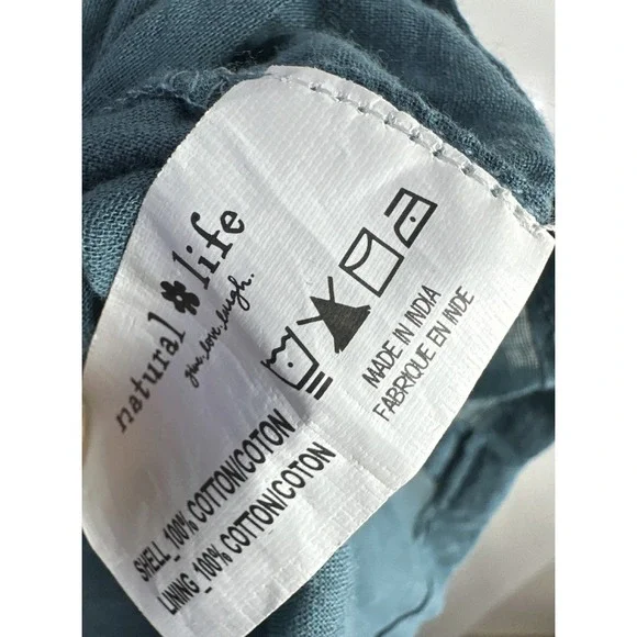 Natural Life Boho Floral Tiered Cotton Maxi Dress Button Front Midi Womens XL - Picture 11 of 14